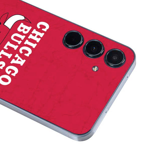 NBA Chicago Bulls Red Distressed Galaxy A55 5G Skin